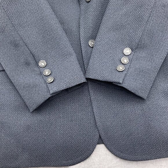 JCPenney Blazer Men 36 Gray Poly Texture Knit 60s 70s Suit Jacket VTG‎ USA - Picture 3 of 15